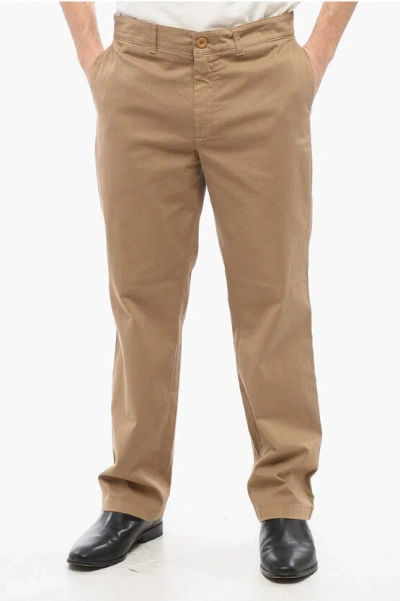 Department Five Straight Leg Stretch Cotton Fit Chino Pants In Brown