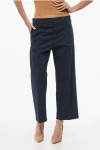 Department 5 Stretch Cotton Cropped Pants With Belt Loops