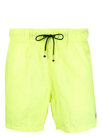 Department Five Stripe-print Swim Shorts In Yellow