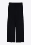 Department Five Misa Blue Navy Cotton Wide Trousers In Navy