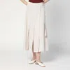 Department Five Pleated Wrap Linen-blend Skirt In Red