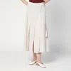 Department Five Pleated Wrap Linen-blend Skirt In Red