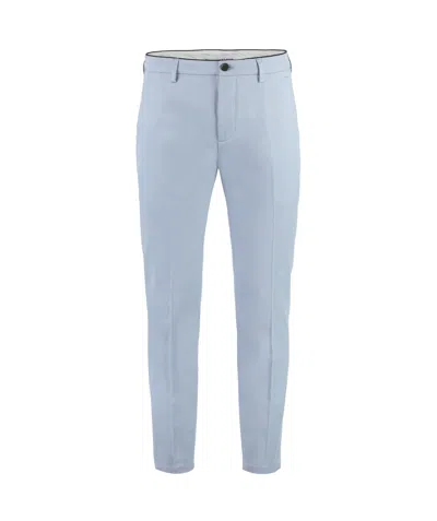Department Five Twill Casual Pants In Light Blue
