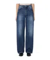 Department Five Department 5 Wide Leg Pop Blue Jeans With Washed Effect In Blue