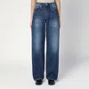 Department Five Department 5 Wide Leg Pop Blue Jeans With Washed Effect In Blue