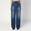 Department Five Department 5 Wide Leg Pop Blue Jeans With Washed Effect In Blue