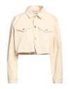 Department Five Department 5 Woman Denim Outerwear Cream Size M Cotton In White