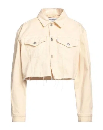 Department Five Department 5 Woman Denim Outerwear Cream Size M Cotton In White