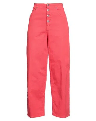 Department Five Department 5 Woman Jeans Red Size 25 Cotton, Elastane