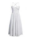 Department Five Department 5 Woman Midi Dress White Size 8 Cotton In White