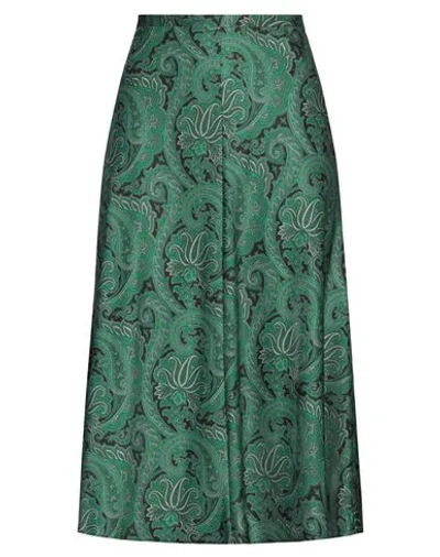 Department 5 Woman Midi Skirt Green Size 6 Polyester, Elastane