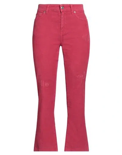 Department 5 Woman Pants Fuchsia Size 27 Cotton, Elastane In Pink
