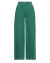 Department 5 Woman Pants Green Size 30 Cotton, Elastane