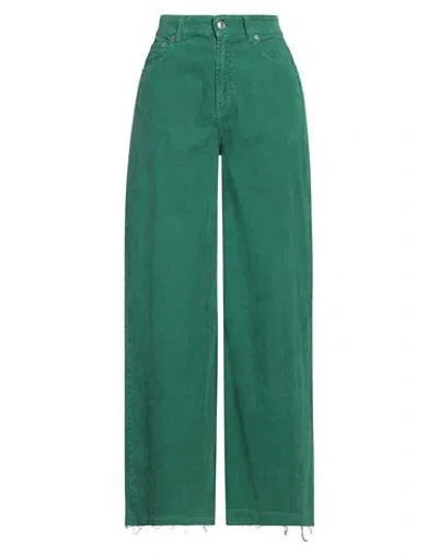 Department 5 Woman Pants Green Size 28 Cotton, Elastane