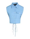Department Five Department 5 Woman Shirt Light Blue Size 6 Cotton