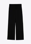 Department Five Navy Blue Wool-blend Trousers In Black