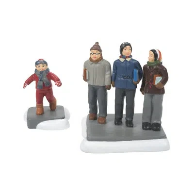 Department Five A Christmas Story Village C'mon Guys, Wait Up Figurine 2.5in H In Gray