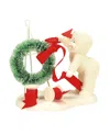 Department Five A Wreath For Santa Figurine In White