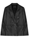Department Five Black Solid Notched Lapel Jacket In Multi
