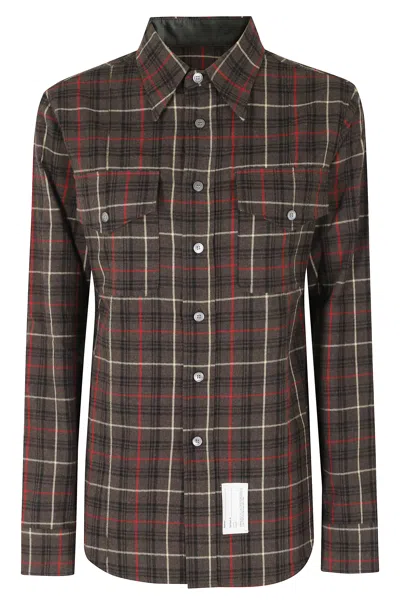 Department Five Army Green Artic Military Cotton Casual Shirt In Blue