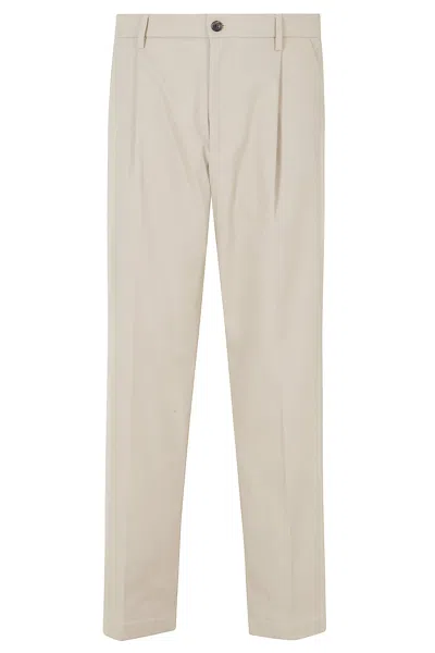 Department Five Beige Wide-leg Pleated Technical Drill Pants In Neutral