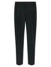 Department Five Black Flat Front Pants In Black