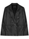 Department Five Black Solid Notched Lapel Jacket In Black