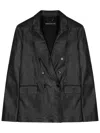 Department Five Black Solid Notched Lapel Jacket In Black