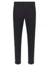 Department Five Pressed-pleat Turn-up Trousers In Black