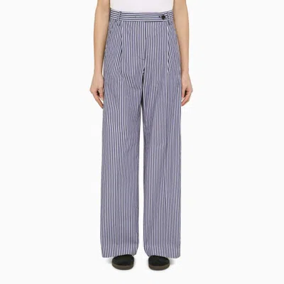 Department Five Blue Striped Wide Trousers For Women, Ss24 Collection