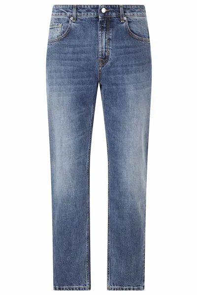 Department Five Blue Talk Five-pocket Straight Cotton-blend Jeans