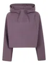 Department Five Bonded Cotton Cropped Bat Sleeves Hoodie With "gaul In Purple