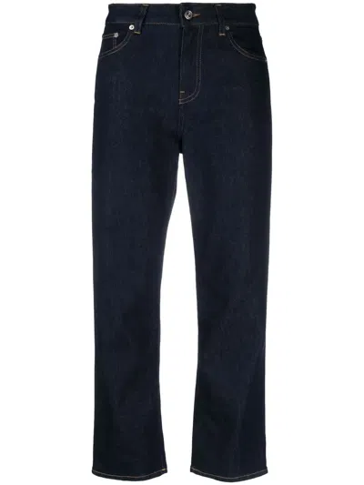 Department Five Bootcut Cropped Jeans In Blue