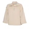 Department Five Boxy Cotton Sweatshirt With High Ribbed Collar In Neutral
