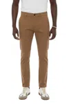 Department Five Brown Slim Solid Trousers In Brown
