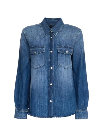 Department Five Button Chest Pockets Shirt In Blue
