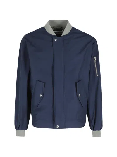 Department Five Buttoned Bomber Jacket In Blue