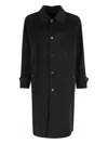 Department Five Single-breasted Wool Coat With Shirt Collar And Button Closure In Black