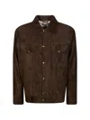 Department Five Buttoned Suede Jacket In Brown