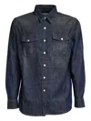 Department Five Buttoned Western Shirt In Blue
