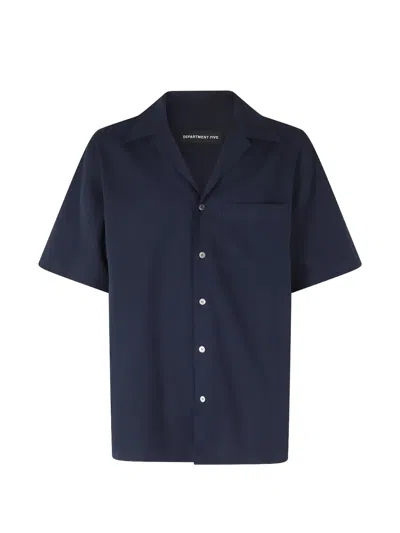 Department Five Cape Short-sleeve Shirt In Blue