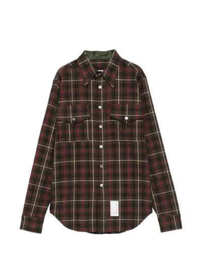 Department Five Check-pattern Button-down Shirt In Green