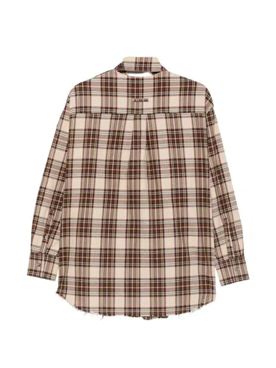 Department Five Check-pattern Button-up Shirt In 뉴트럴