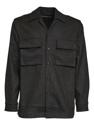 Department Five Chest-pocket Overshirt In Black