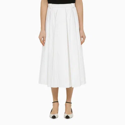 Department Five Classic White Flounce Midi Skirt For Women