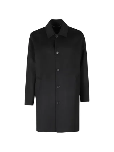 Department Five Classic-collar Single-breasted Coat In Black