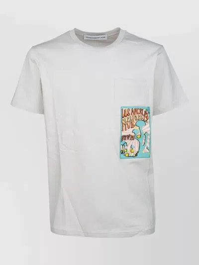 Department Five Crew Neck Graphic Print Pocket T Shirt In Gray
