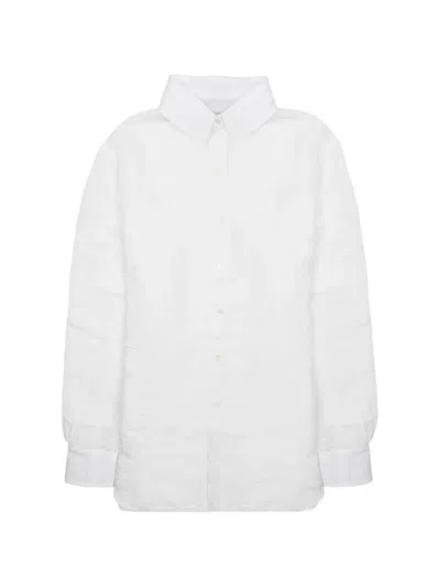 Department Five Structured Collar White Button-up Shirt With Textured Fabric