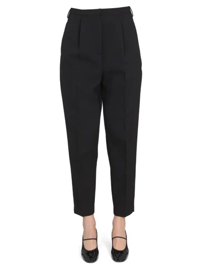 Department Five Cropped Pants With Concealed Front Closure In Black