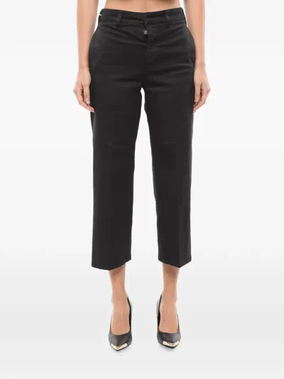Department Five Cropped-fit Chino Trousers In Black